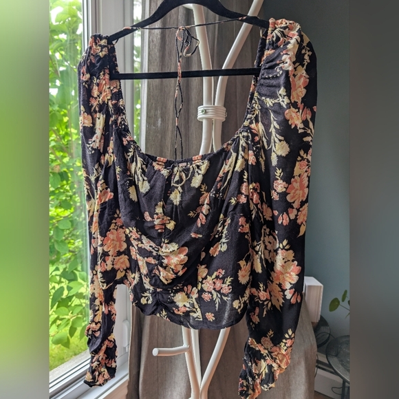 Nwt Free People Floral Black Top - Picture 4 of 7